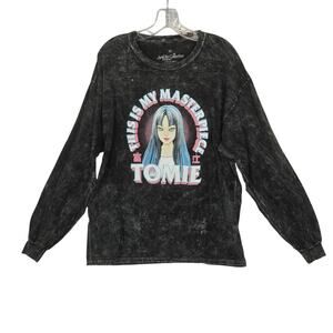 Junji Ito Tomie Black Long Sleeve Shirt XL Cotton Anime Cosplay Retro Manga Goth